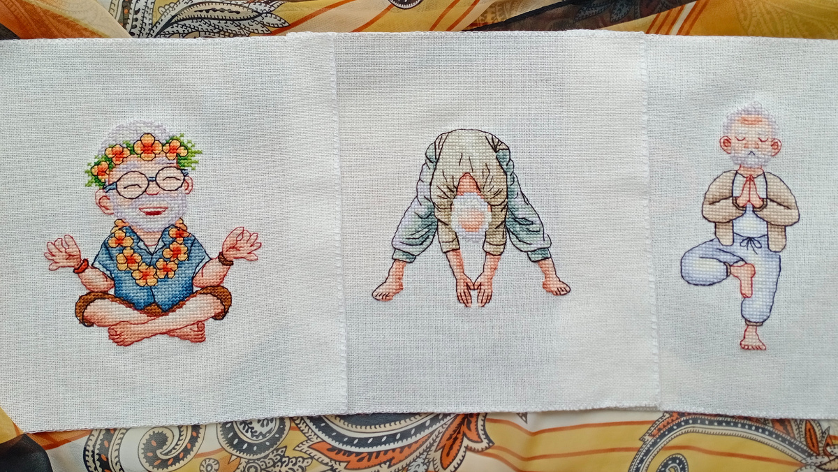 Крайний слева – "Кайфуша", крайний справа – "Поза дерева" (дизайнер Елена Зачёткина); в середине – "Наклоны" (дизайнер Светлана Каймак)