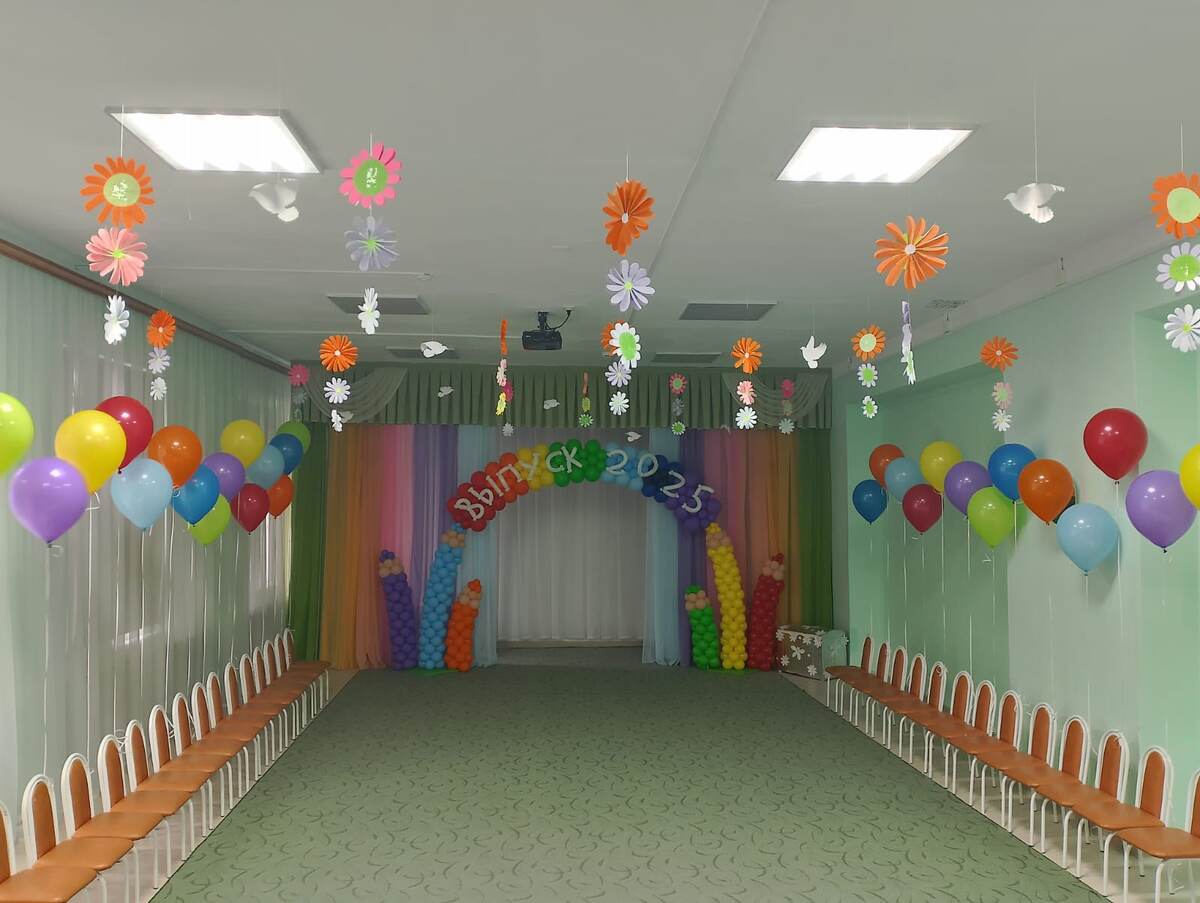 Арку заказывали, шарики надували муж и еще одна мама