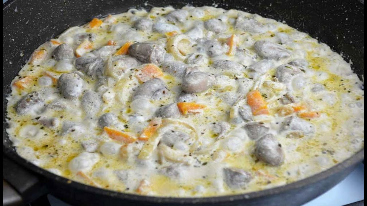 куриные сердечки в сметанном соусе рецепт