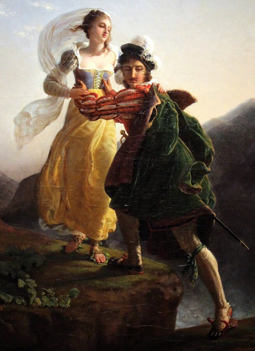 «Бьянка Капелло бежит вместе со своим возлюбленным». Художник Жан Луи Дюси