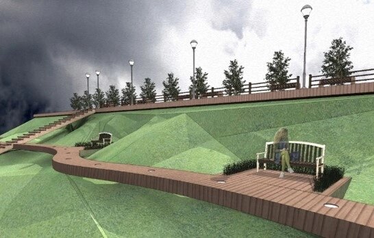    Так выглядит проект по благоустройству берега Тьмаки напротив «Олимпа». Фото: Администрация Твери