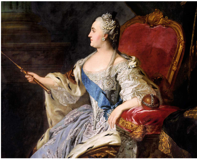 Портрет Екатерины II. Ф. Рокотов. 1763 год. Источник: Государственная Третьяковская галерея.