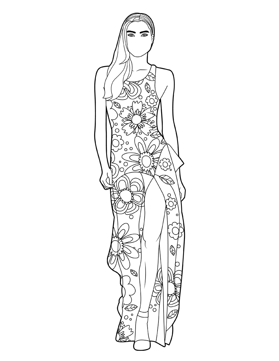 Мода. Раскраска 1.