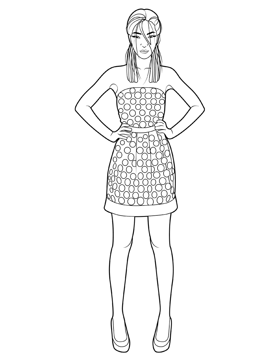 Мода. Раскраска 3.