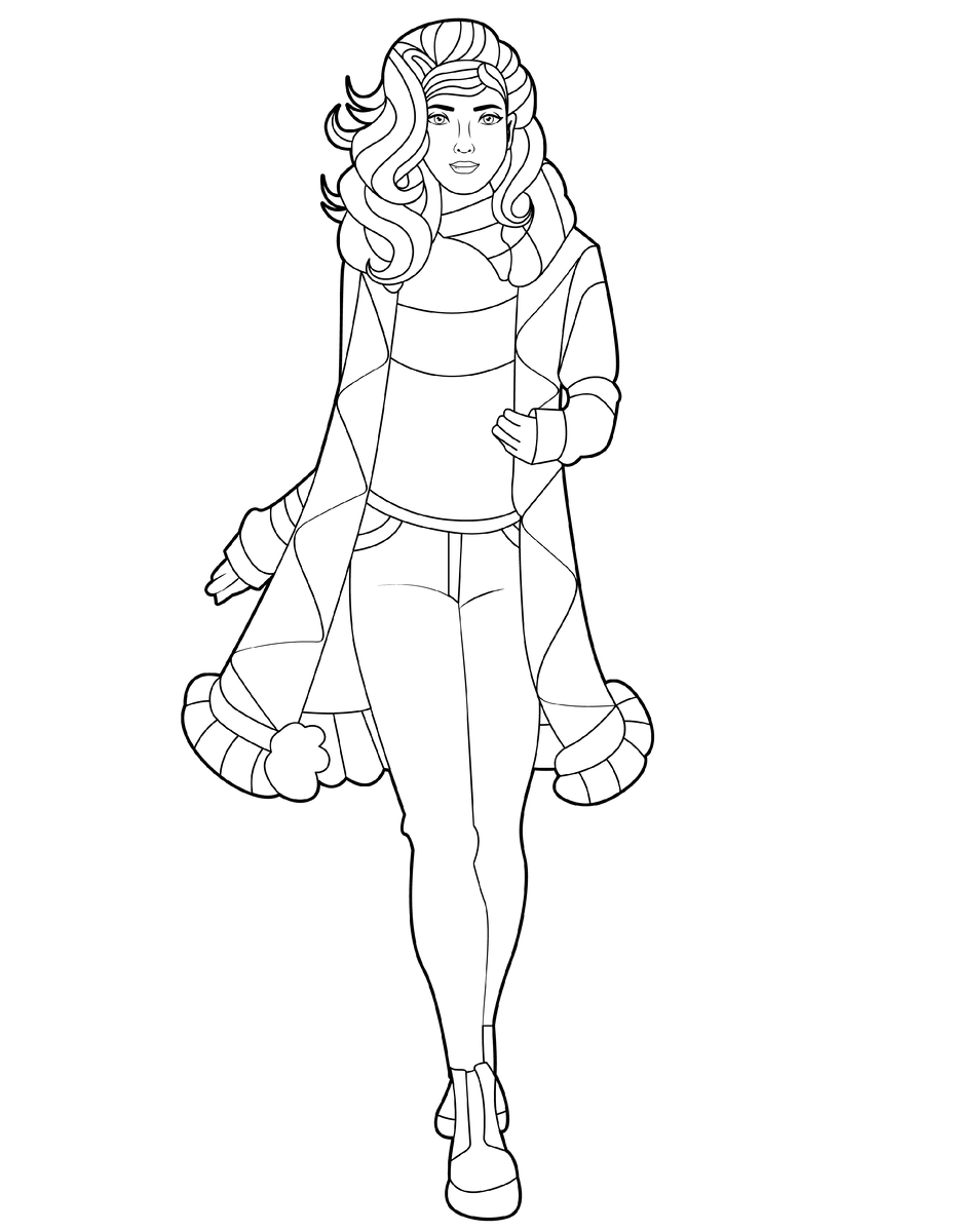 Мода. Раскраска 7.