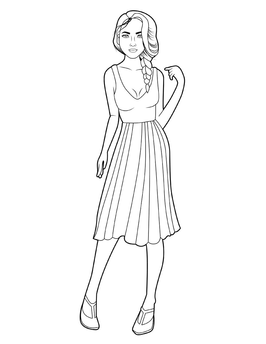 Мода. Раскраска 6.