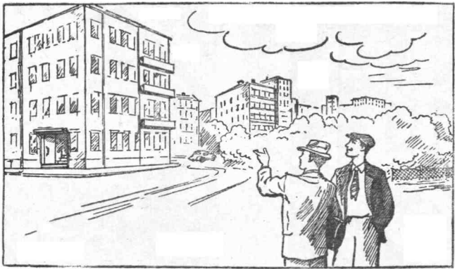 Задача из книги "Час досуга" 1947г. автор И. Чкаников, художники: А. Баженов, Ф. Завалов. 