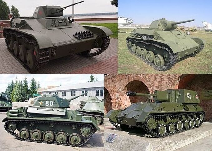 Конкуренты Т-50 - легкие танки Т-60, Т-70, Т-80 и самоходка СУ-76