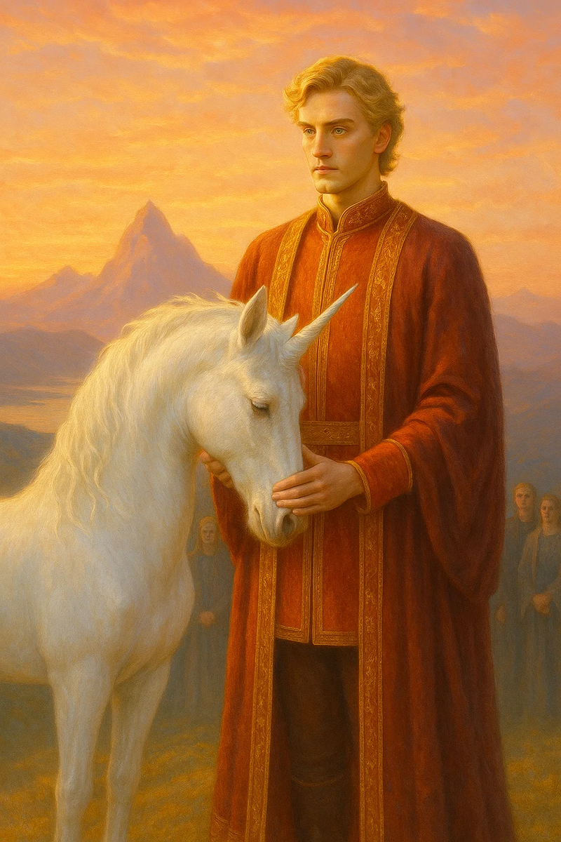 Иллюстрация «Король Рэндом Амберский» — результат творческого тандема между мной и ИИ.