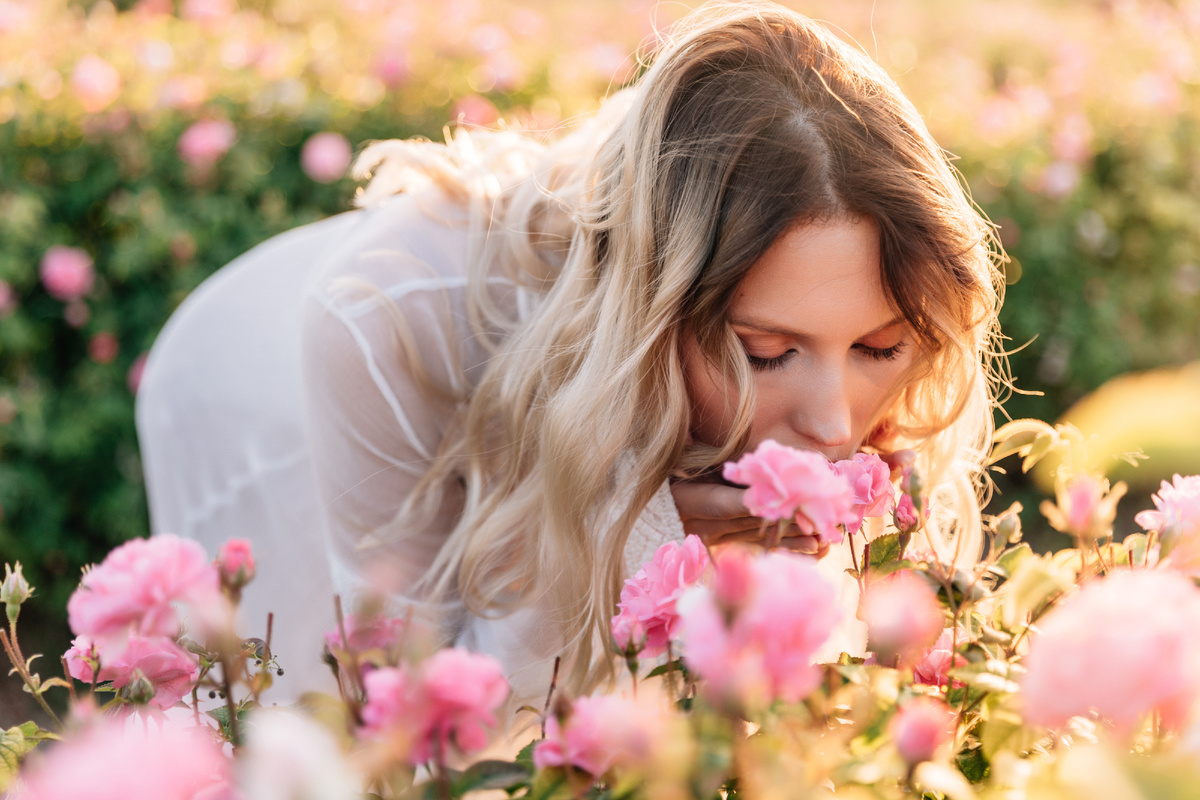 Девушка на поле эфиромасличной розы в Крыму. Фото: "Крымская Роза"