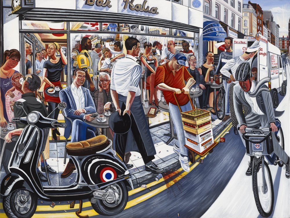 © Эд Грей (Ed Gray). Бар «Италия» на ул. Фрайт-стрит. В районе Сохо. Золотой день.