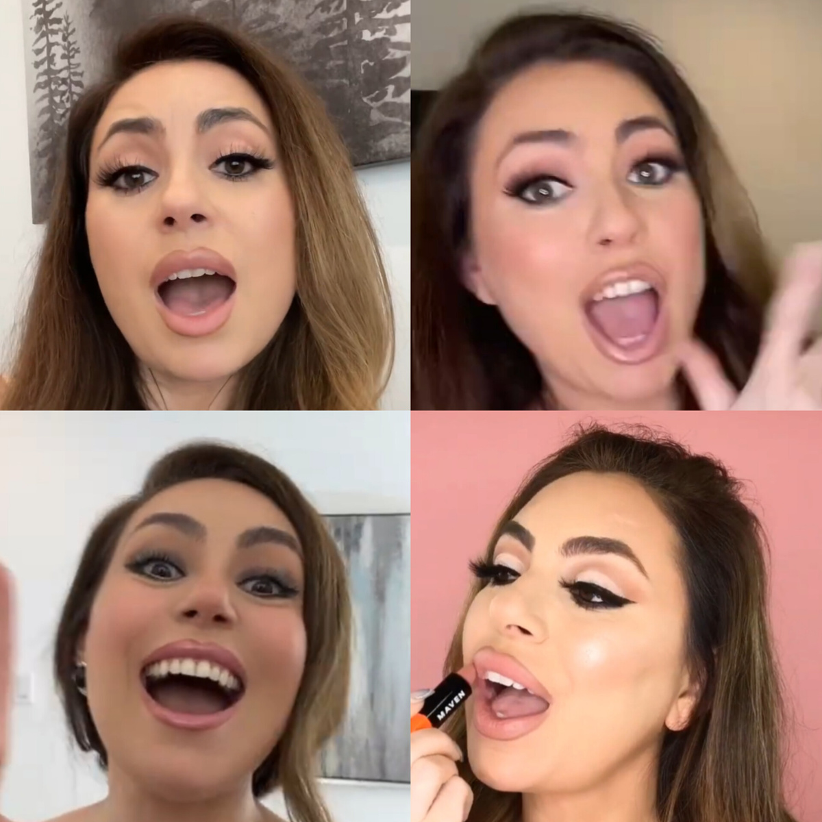 Uldouz Wallace Tongue Mouth Open