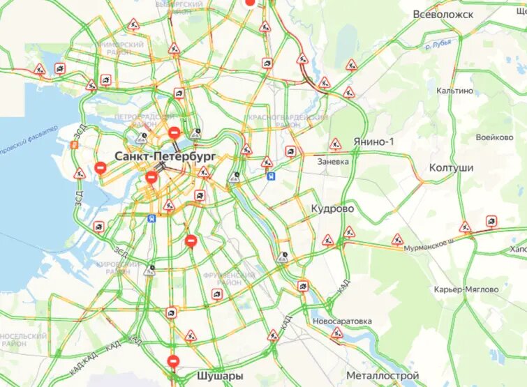    Фото: скриншот сервиса Яндекс. Пробки
