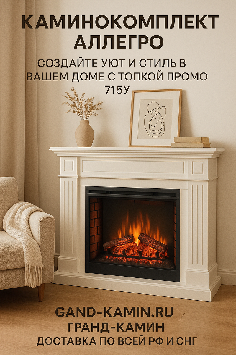    Каминокомплект Аллегро: создайте уют и стиль в вашем доме с топкой Промо 715У Kamin