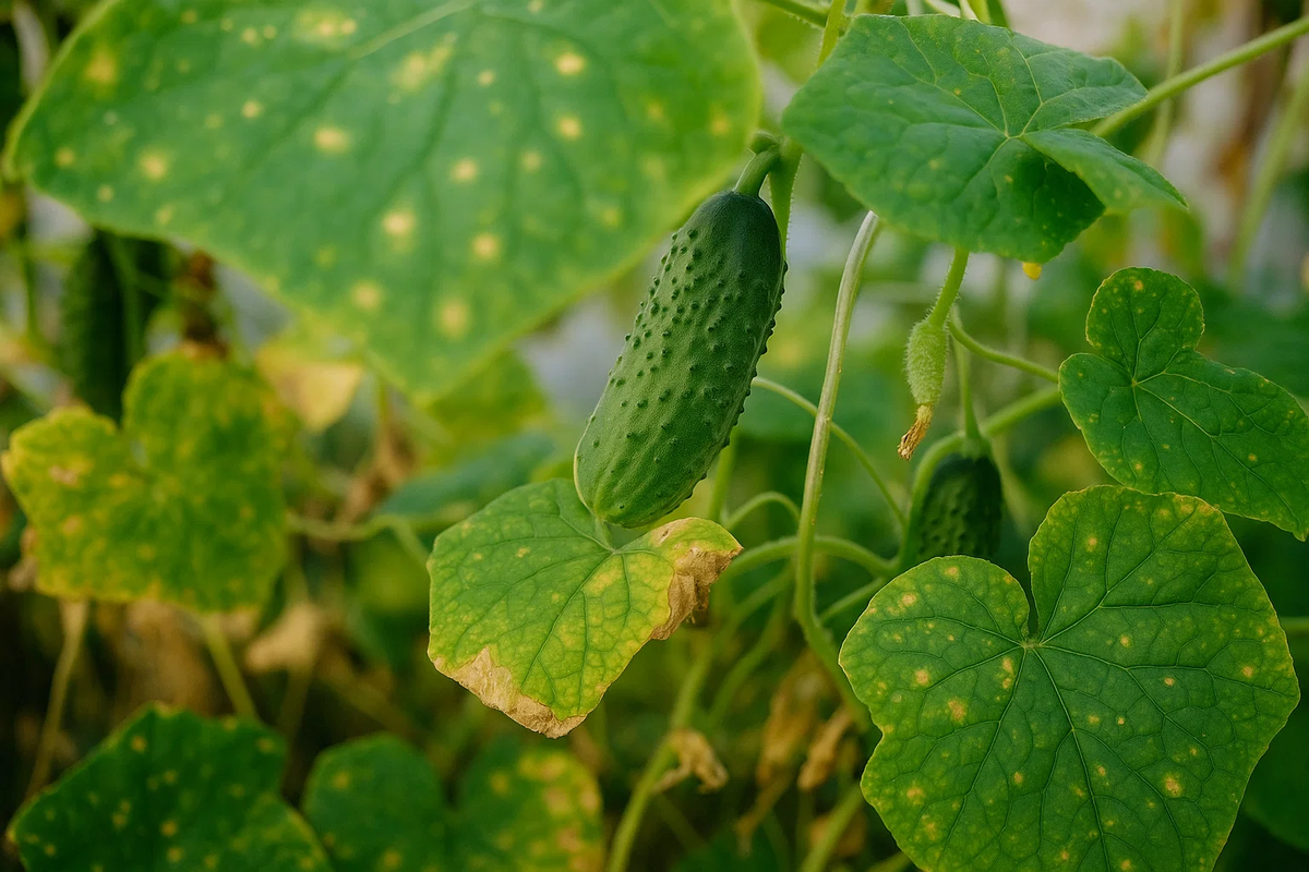 Почему желтеют листья у огурцов