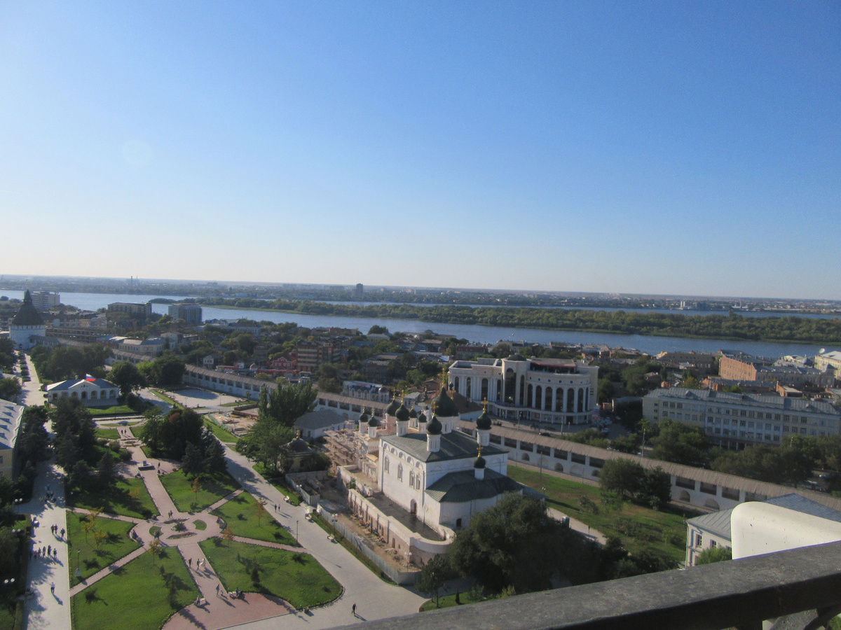 Вид на Астрахань и Волгу с колокольни кремля