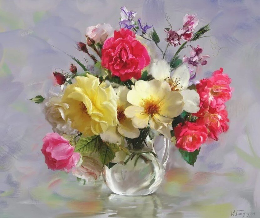 фотография взята из открытого доступа в интернете , Художник Игорь Бузин , " Розы ".