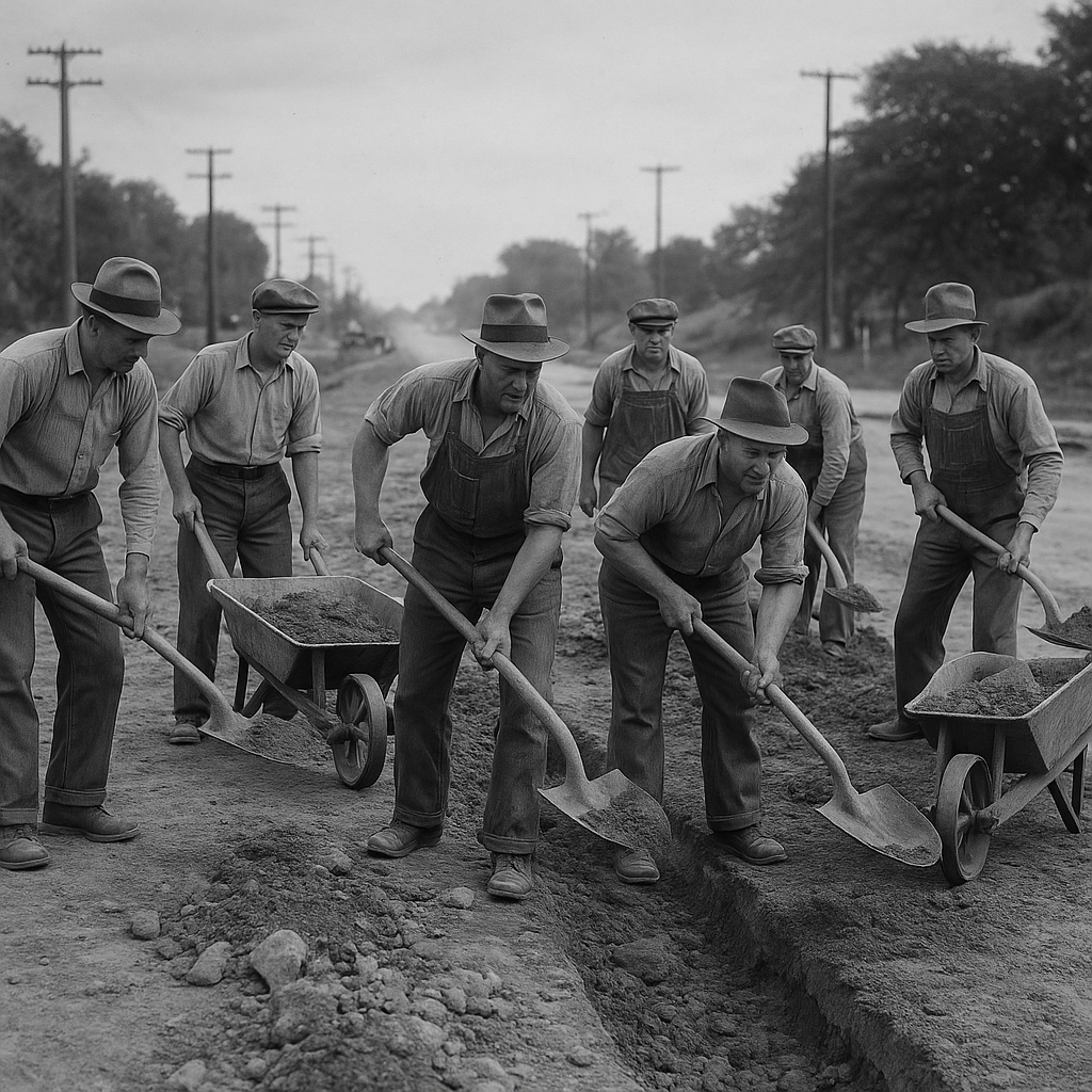 Строительство дорог в 1930-х