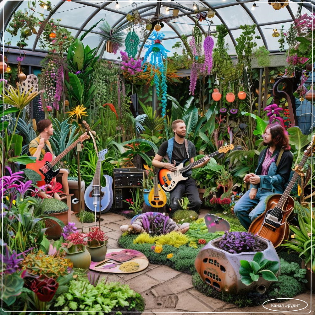 Звуки музыки и растения.