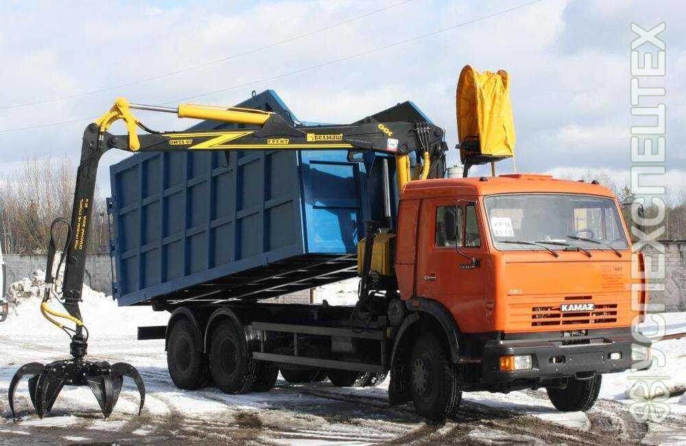 Услуги заявки аренда техники Ломовоз и металловоз Камаз: Спецтехника и грузовики на сайте Успехспецтех. Грузоподъемность - 8 тонн., объем 20 куб.