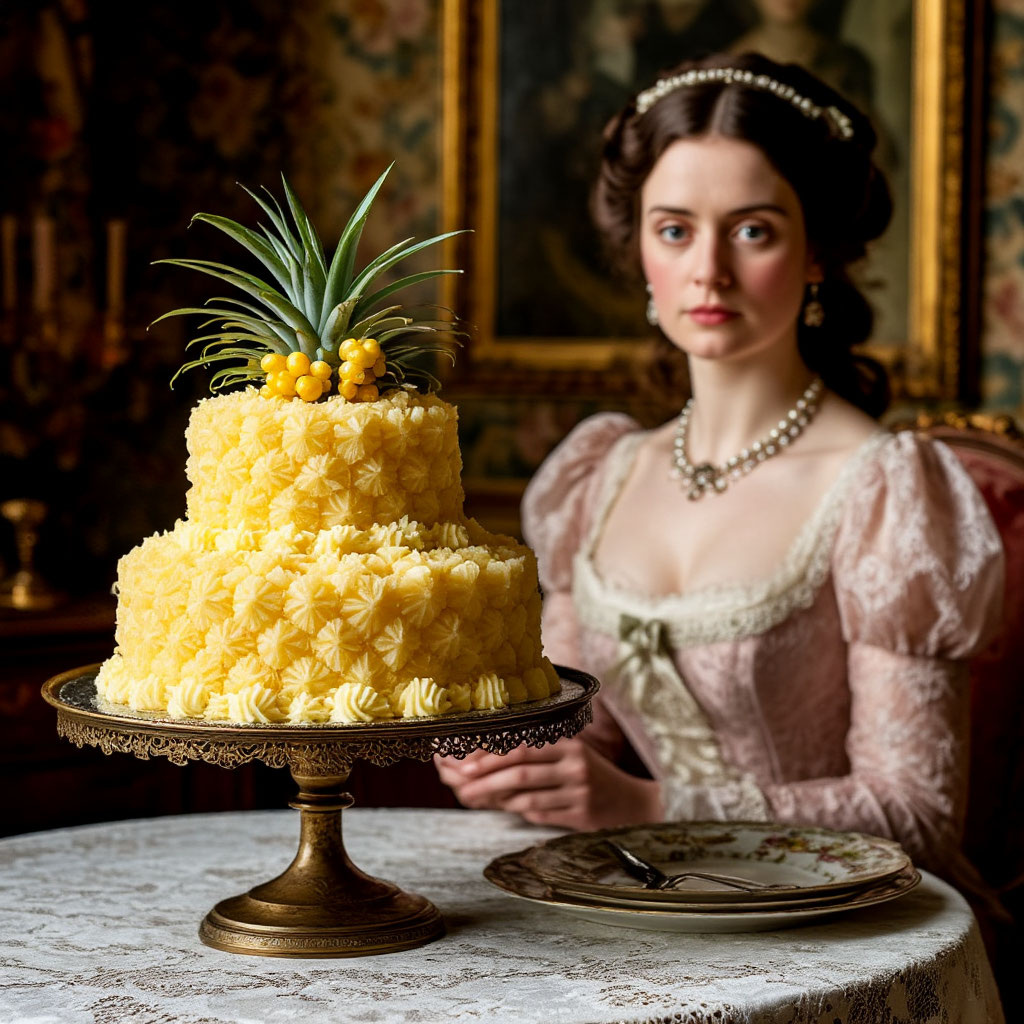 Верхушку ананаса можно посадить — но плод появится не раньше чем через 2 года.... Поэтому грустит княжна - долго ещё замужества ждать!