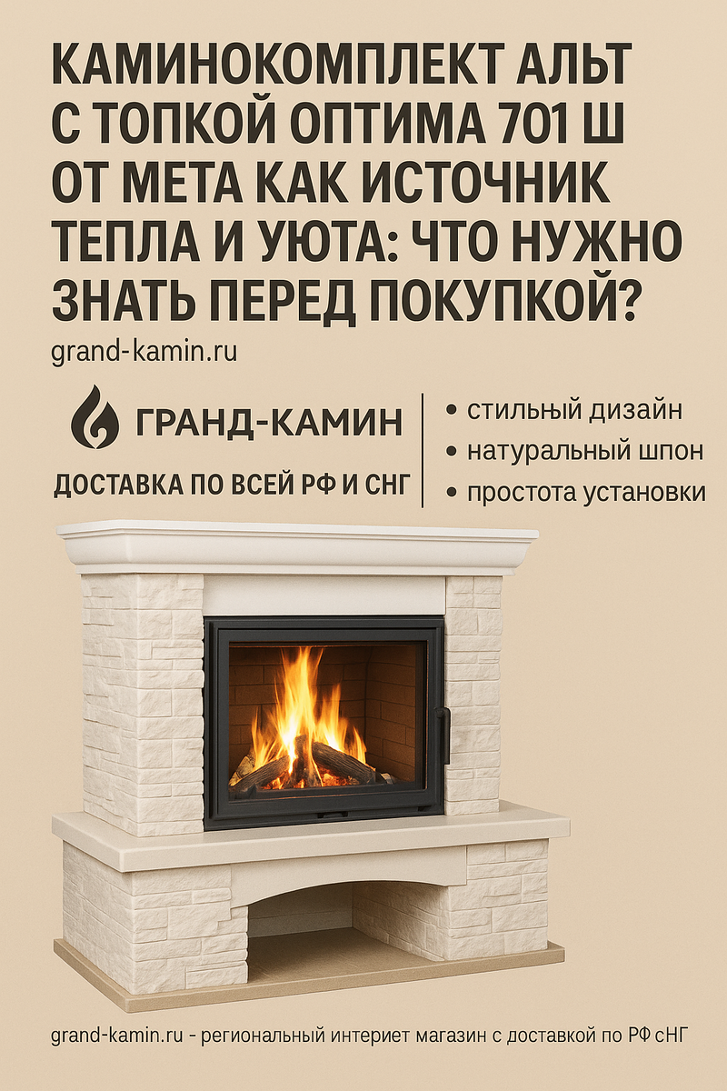    Каминокомплект Альт с топкой Оптима 701 Ш от Мета как источник тепла и уюта: что нужно знать перед покупкой? Kamin