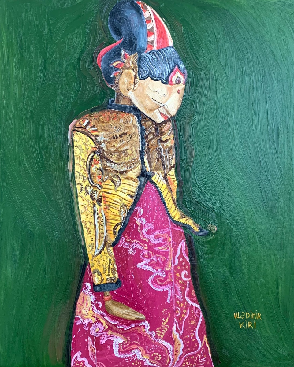 Ваянг голек, масло, бумага, 2021. Москва.