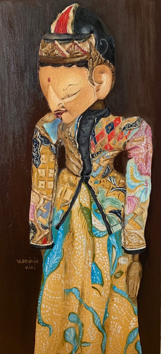 Ваянг голек, масло, бумага, 2021. Москва.