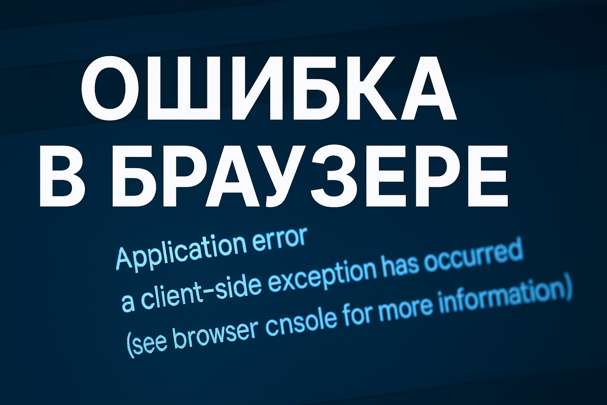 ОШИБКА В БРАУЗЕРЕ: "Application error: a client-side exception has occurred (see the browser console for more information)"! Как исправить?