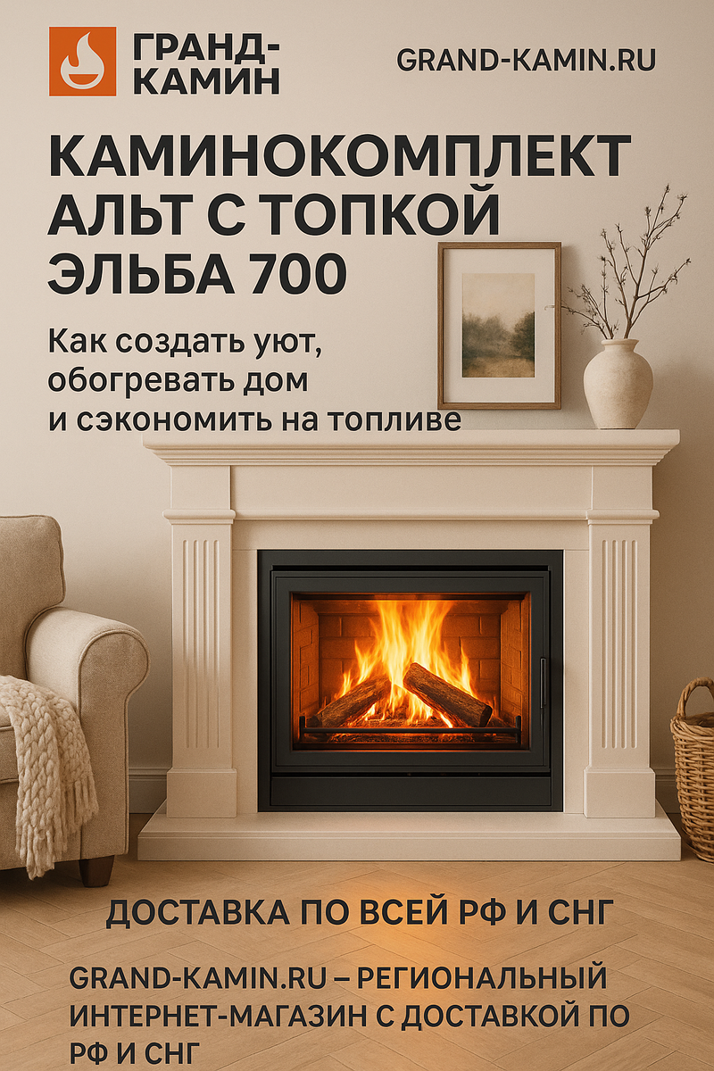    Каминокомплект Альт с топкой Эльба 700: как создать уют, обогревать дом и сэкономить на топливе Kamin