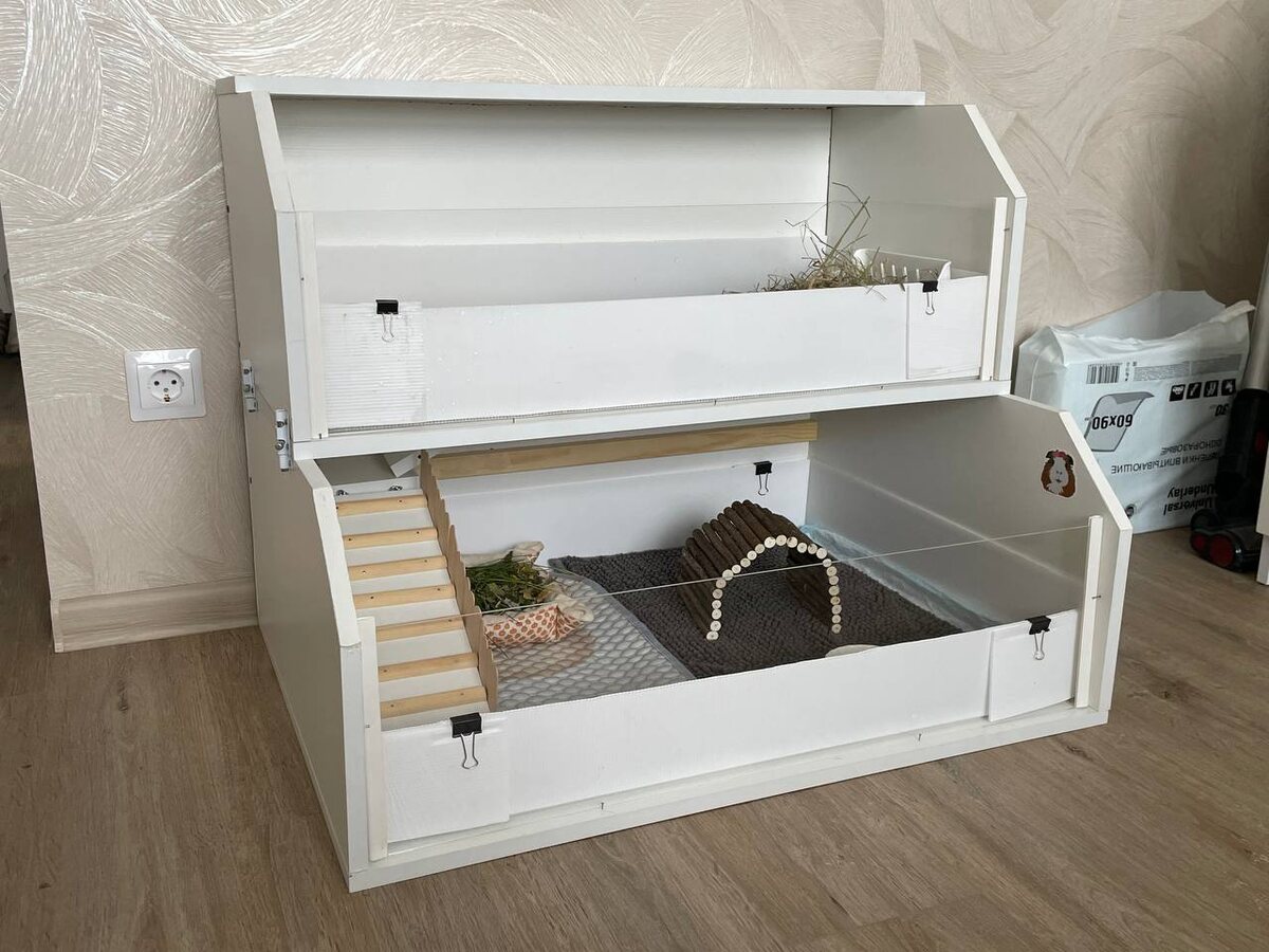 Пример нашего домика. Морской свинке достаточно места, чтобы заниматься своей повседневной деятельностью.