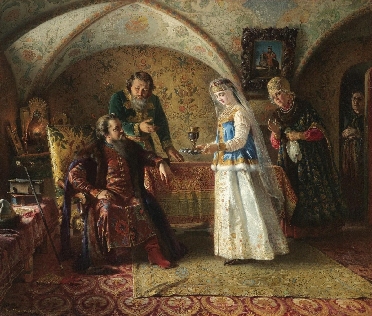 Сценка из жизни бояр XVII века, К. Маковский