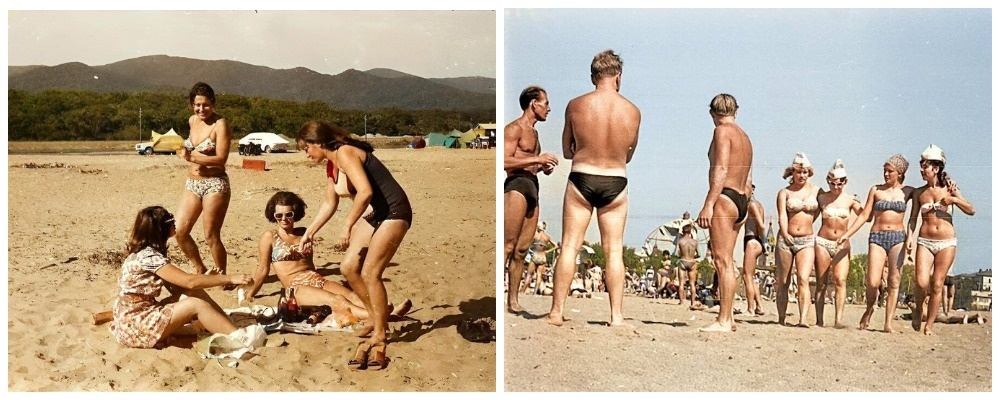 советские люди на море