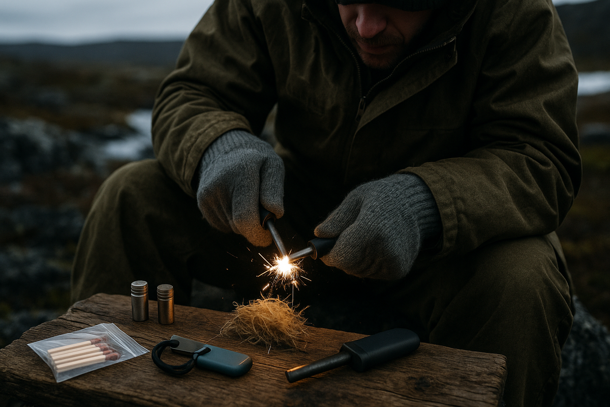 Костёр разгорается у самой земли, давая жизнь среди мокрого холода.