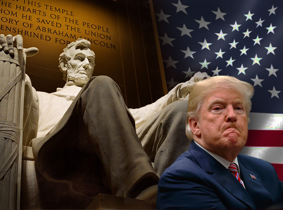 used images: U.S. Flag, Lincoln Memorial, Donald Trump // Internet