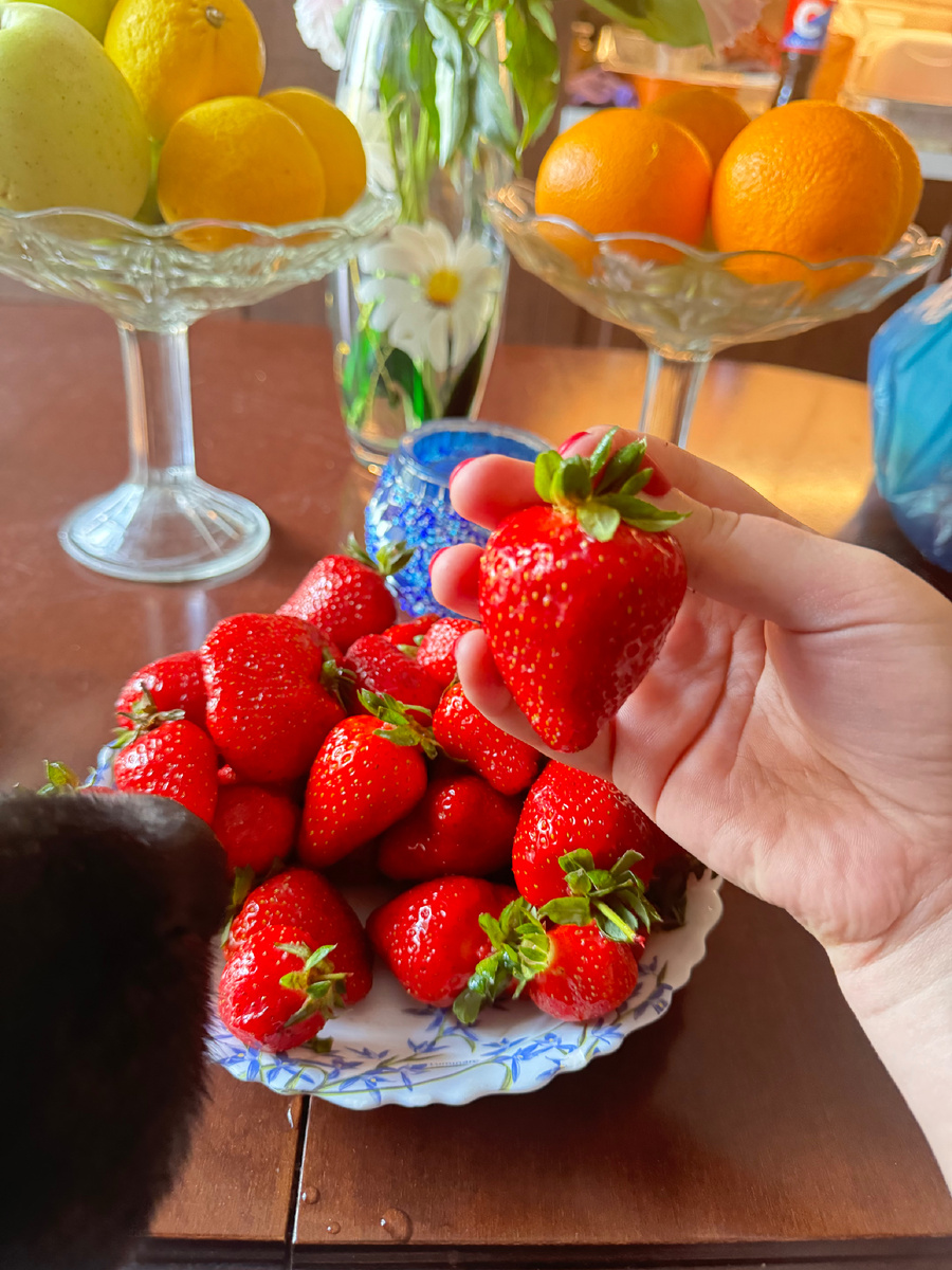 Клубника 380р за килограмм, апельсины 100р за килограмм, яблоки, лимоны  куплены в Пятерочке так что цены не стану писать