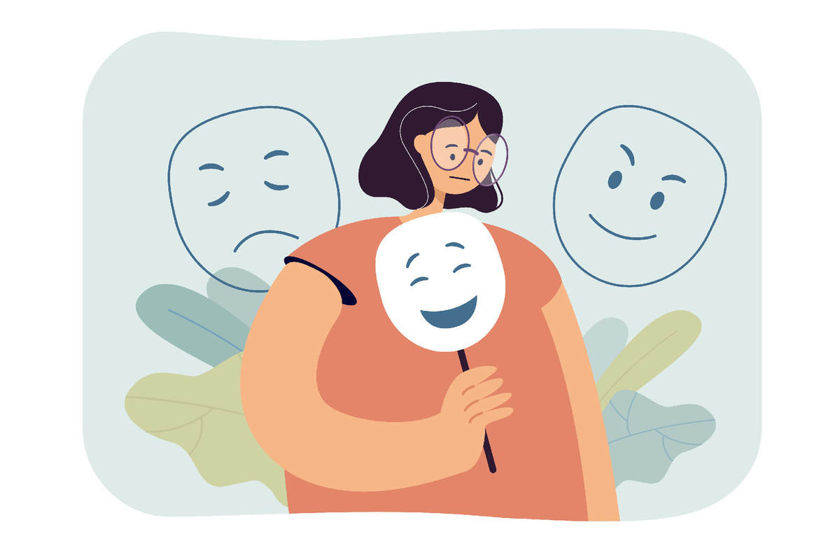 <a href="https://ru.freepik.com/free-vector/sad-woman-hiding-emotions-mask-flat-illustration_12699833.htm">Изображение от pch.vector на Freepik</a>
