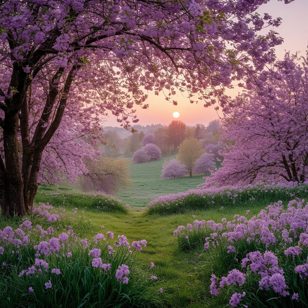 Сгенерировано ИИ. Лето. Закат