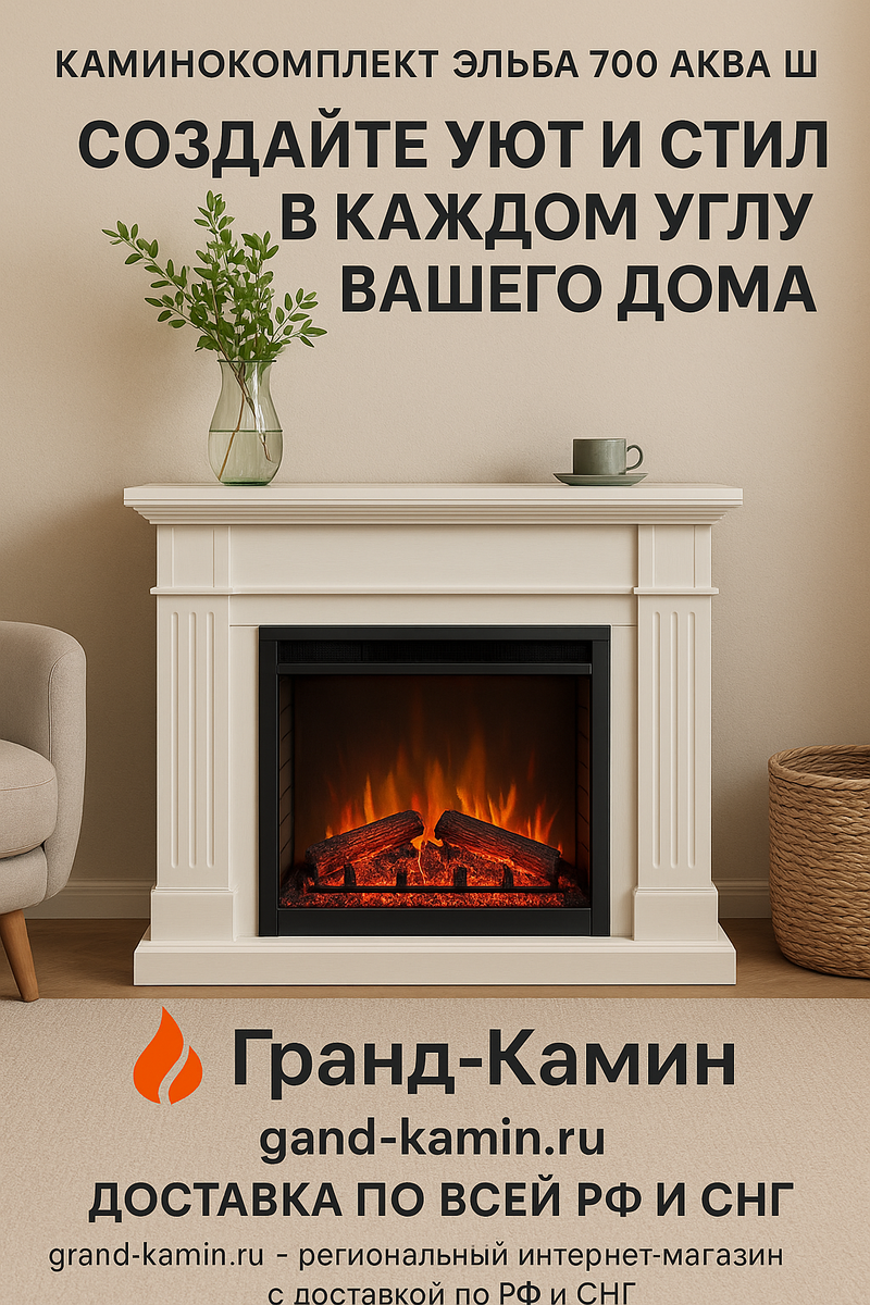    Каминокомплект Эльба 700 АКВА Ш: Создайте Уют и Стиль в Каждом Углу вашего Дома Kamin