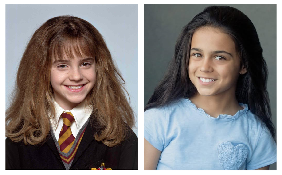 Слева Эмма Уотсон (2001), справа – Арабелла Стэнтон (Arabella Stanton)