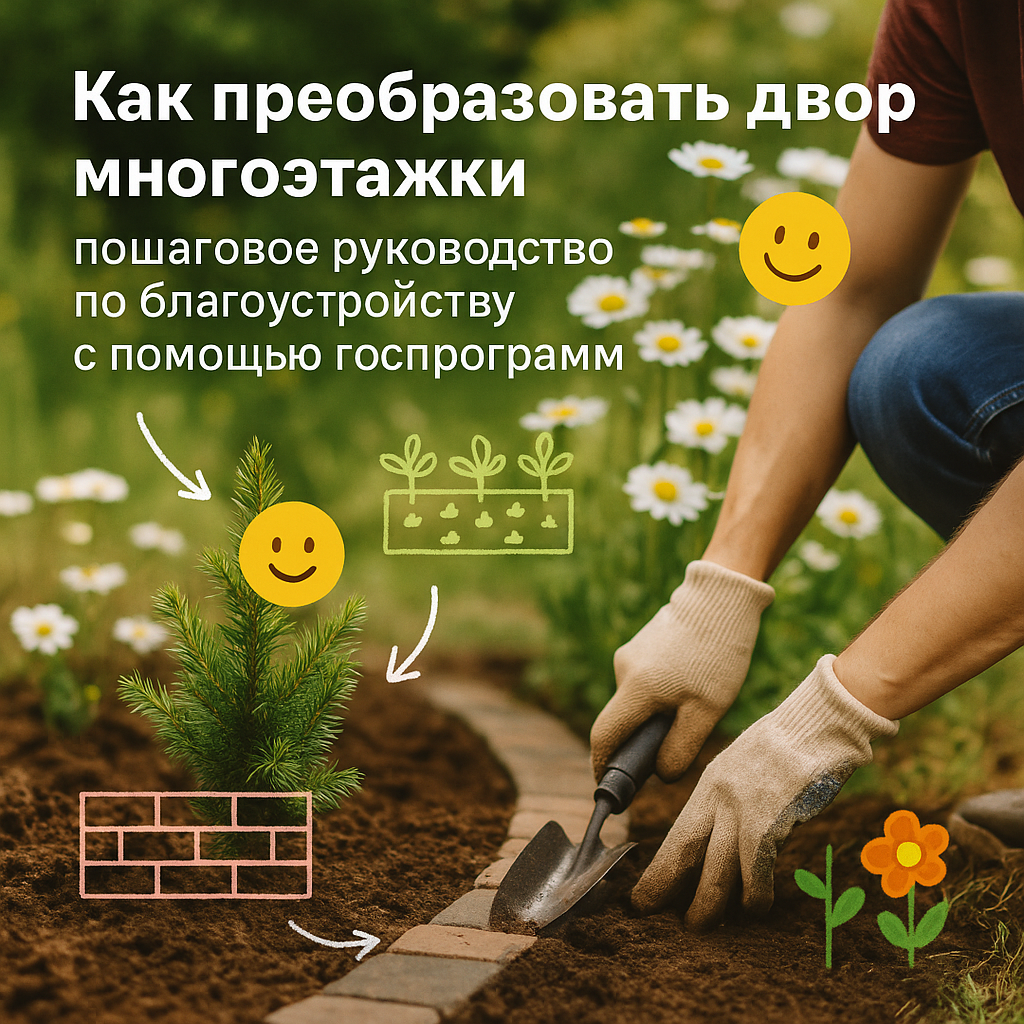    Как преобразовать двор многоэтажки: пошаговое руководство по благоустройству с помощью госпрограмм