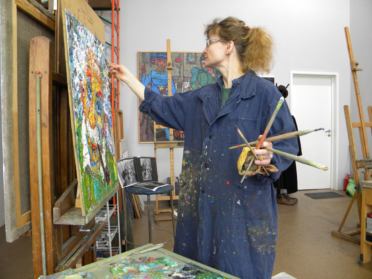 Полина Горецкая "Эйнштейн" 2016 картон, масло 90х70