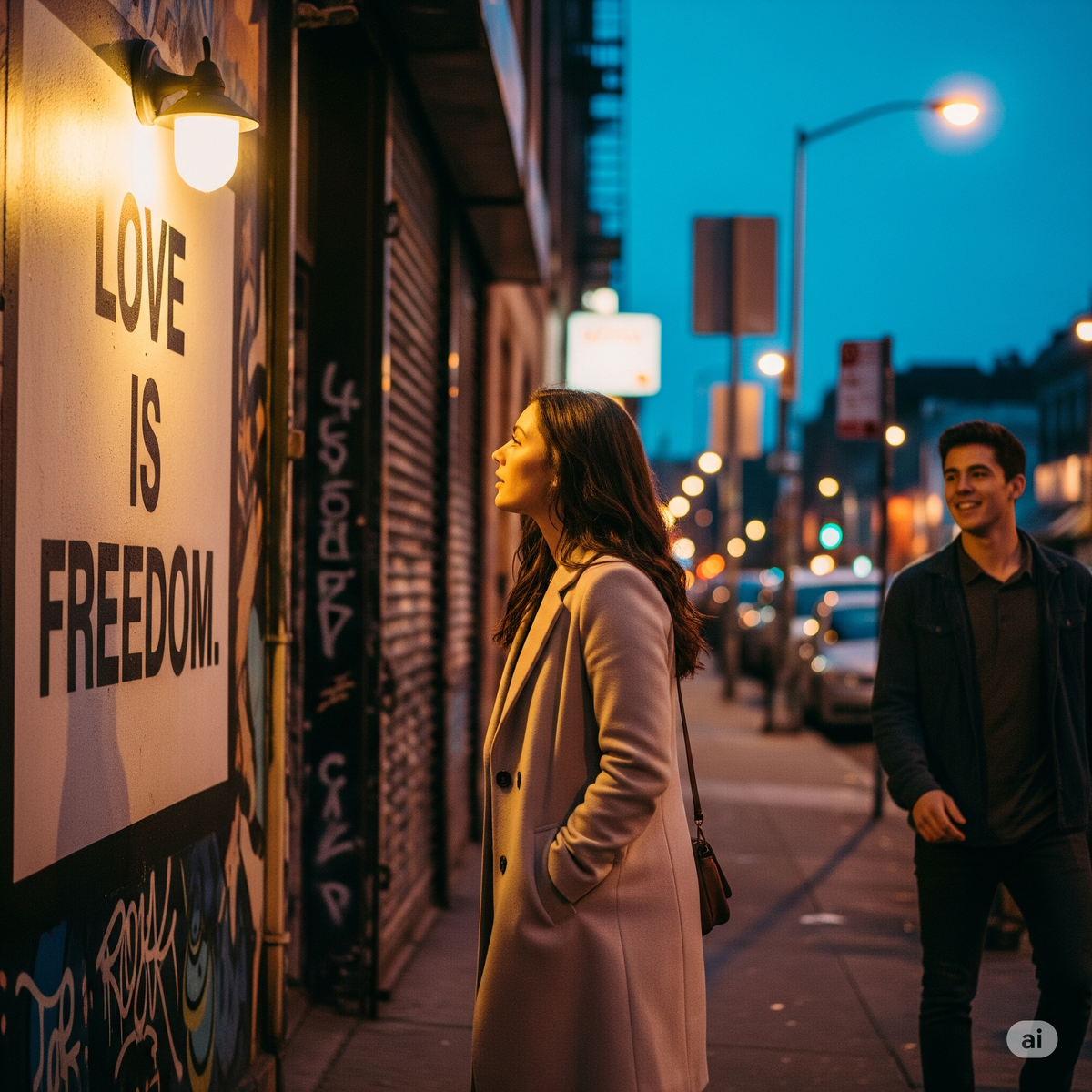 Первая встреча героини с Лешей на улице граффити