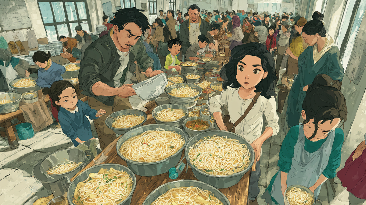 Утро с шанской лапшой на рынке Таунджи