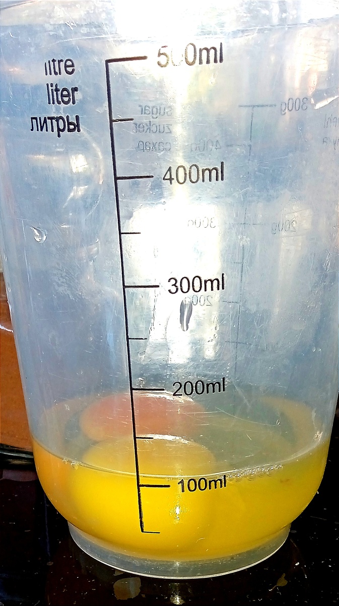 Замеряем яйца в мл.