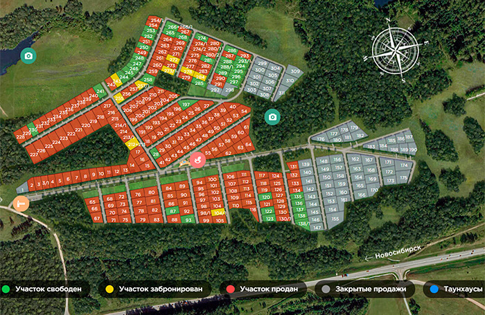    Генеральный план коттеджного поселка «Идиллия».скриншот сайта idillia-nsk.ru