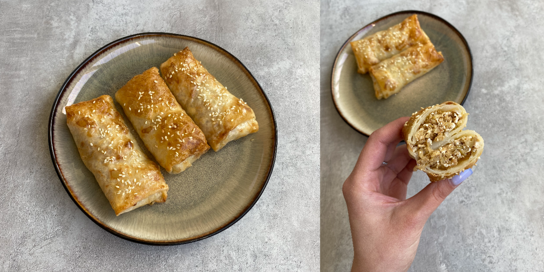 Хрустящие пирожки с яблоком и корицей БЕЗ муки и глютена 🍎 Ленивый ПП рецепт 👇🏻