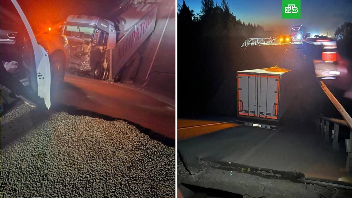    Мост с автомобилями обвалился в Брянской области