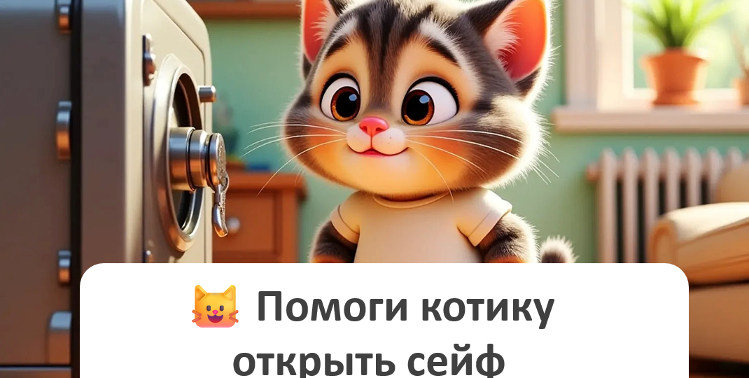 🐱 Помоги котику открыть сейф!