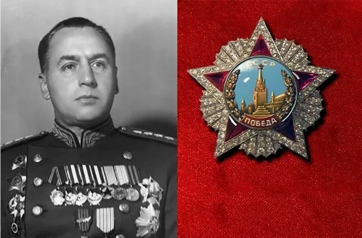    Генерал А.И. Антонов и орден "Победы"